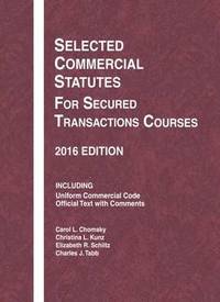 bokomslag Selected Commercial Statutes for Secured Transactions Courses