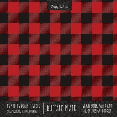 Buffalo Plaid Scrapbook Paper Pad 8x8 Decorative Scrapbooking Kit for Cardmaking Gifts, DIY Crafts, Printmaking, Papercrafts, Red and Black Check Designer Paper 1