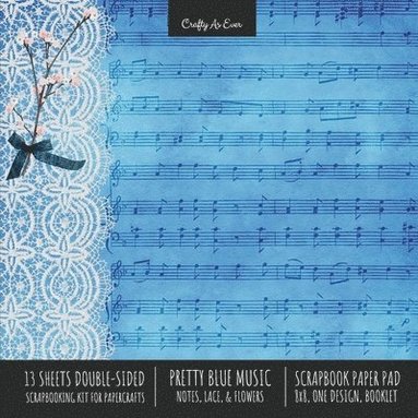 bokomslag Pretty Blue Music Scrapbook Paper Pad 8x8 Decorative Scrapbooking Kit for Cardmaking Gifts, DIY Crafts, Printmaking, Papercrafts, Notes Lace Flowers Designer Paper