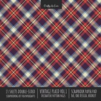 bokomslag Vintage Plaid 1 Scrapbook Paper Pad 8x8 Scrapbooking Kit for Cardmaking Gifts, DIY Crafts, Printmaking, Papercrafts, Decorative Pattern Pages