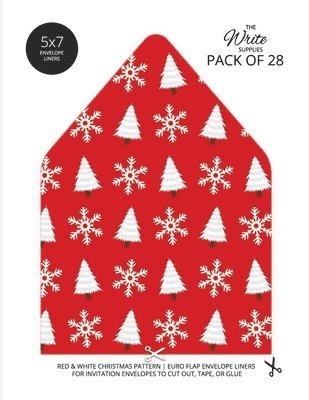 Christmas Pattern Envelope Liners Euro Flap 5x7 with Red & White Design 1