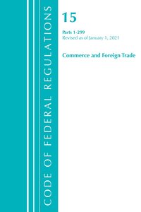 bokomslag Code of Federal Regulations, Title 15 Commerce and Foreign Trade 1-299, Revised as of January 1, 2021