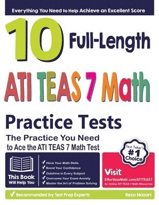 bokomslag 10 Full Length ATI TEAS 7 Math Practice Tests