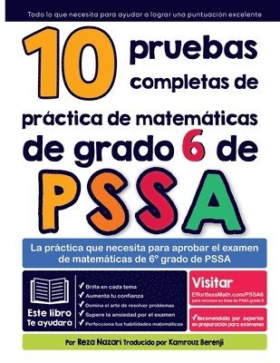 10 pruebas completas de prctica de matemticas de grado 6 de PSSA 1