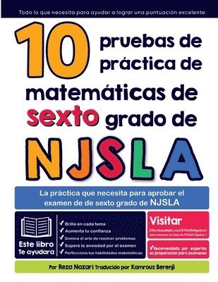 bokomslag 10 pruebas de prctica de matemticas de sexto grado de NJSLA