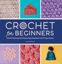 bokomslag Crochet for Beginners: A Stitch Dictionary with Step-By-Step Illustrations and 10 Easy Projects