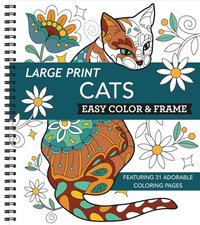 bokomslag Large Print Easy Color & Frame - Cats (Stress Free Coloring Book)