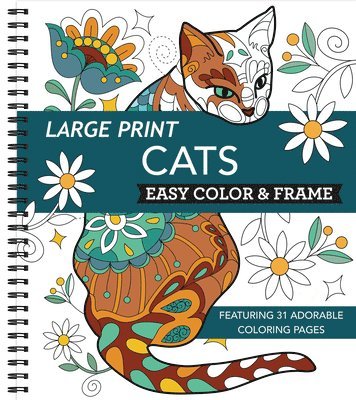 Large Print Easy Color & Frame - Cats (Stress Free Coloring Book) 1