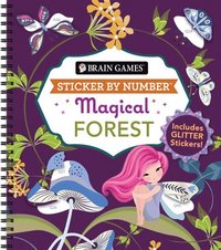 bokomslag Brain Games - Sticker by Number: Magical Forest: Includes 2 Glitter Sticker Sheets to Complete Each Image!