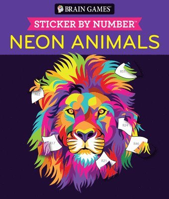 Publications International Ltd, Brain Games - Brain Games - Sticker by Number: Neon Animals (28 Images to Sticker), Häftad