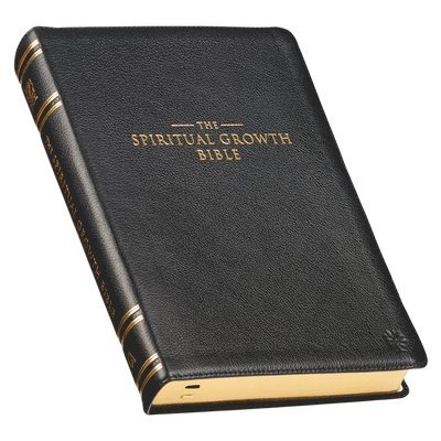 The Spiritual Growth Bible, Study Bible, NLT - New Living Translation Holy Bible, Premium Full Grain Leather, Black 1