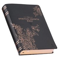 bokomslag The Spiritual Growth Bible, Study Bible, NLT - New Living Translation Holy Bible, Faux Leather, Black Rose Gold Debossed Floral
