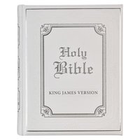 bokomslag KJV Holy Bible, Classically Illustrated Heirloom Family Bible, Faux Leather Hardcover - Ribbon Markers, King James Version, White/Silver
