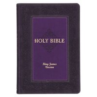 bokomslag KJV Study Bible, Large Print King James Version Holy Bible, Thumb Tabs, Ribbons, Faux Leather Purple Two-Tone Debossed