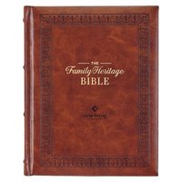 bokomslag NLT Family Heritage Bible, Large Print Family Devotional Bible for Study, New Living Translation Holy Bible Faux Leather Hardcover, Additional Interac