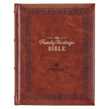bokomslag NLT Family Heritage Bible, Large Print Family Devotional Bible for Study, New Living Translation Holy Bible Faux Leather Hardcover, Additional Interac
