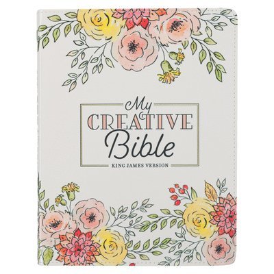 KJV Holy Bible, My Creative Bible, Faux Leather Flexible Cover - Ribbon Marker, King James Version, White Floral 1