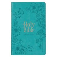 bokomslag KJV Holy Bible, Standard Size Faux Leather Red Letter Edition - Thumb Index & Ribbon Marker, King James Version, Teal Floral Zipper Closure