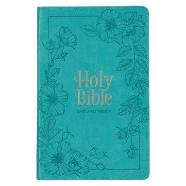 bokomslag KJV Holy Bible, Standard Size Faux Leather Red Letter Edition - Thumb Index & Ribbon Marker, King James Version, Teal Floral Zipper Closure