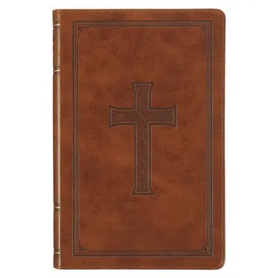 KJV Holy Bible, Standard Size Faux Leather Red Letter Edition Thumb Index, Ribbon Marker, King James Version, Honey Brown Cross Emblem, Inbunden. Tillgänglighet: Lägg i varukorg