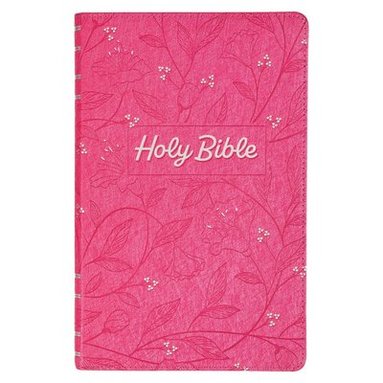 bokomslag KJV Holy Bible, Gift Edition King James Version, Faux Leather Flexible Cover, Pink Floral Vine