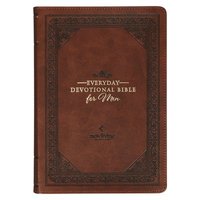 bokomslag NLT Holy Bible Everyday Devotional Bible for Men New Living Translation, Vegan Leather, Brown Debossed