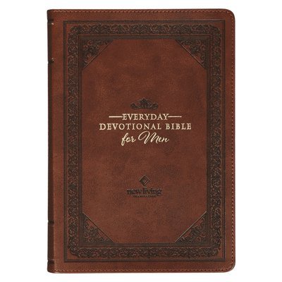NLT Holy Bible Everyday Devotional Bible for Men New Living Translation, Vegan Leather, Brown Debossed 1