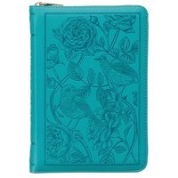 bokomslag KJV Bible Compact Bible Faux Leather Teal W/Zipper