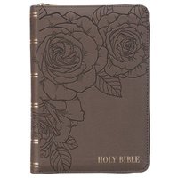 bokomslag KJV Bible Compact Faux Leather LP Gray W/Zipper