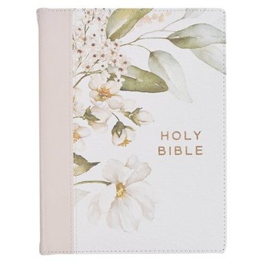 bokomslag KJV Note-Taking Bible Faux Leather Hc Gray Floral Printed