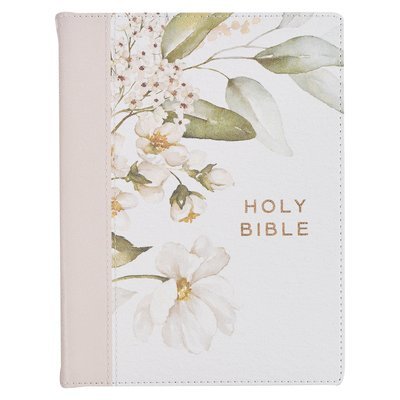 KJV Note-Taking Bible Faux Leather Hc Gray Floral Printed 1