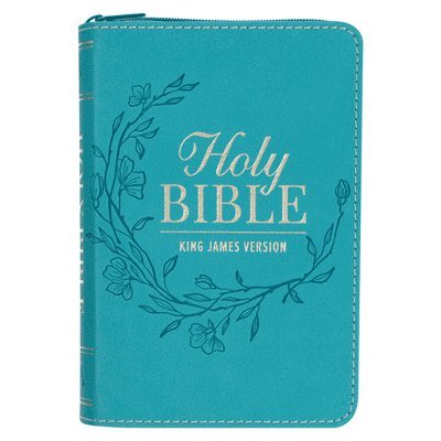 KJV Bible Pocket Faux Leather Teal W/Zipper 1