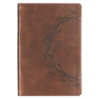 bokomslag KJV Bible Giant Print Full-Size Faux Leather, Crown of Thorns/Amazing Grace, Brown