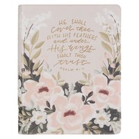 bokomslag KJV Bible Note-Taking Faux Leather Under His Wings, Cream Floral Printed Ps. 91:4