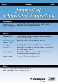 bokomslag Journal of Character Education, Volume 3, Issue 2, 2017