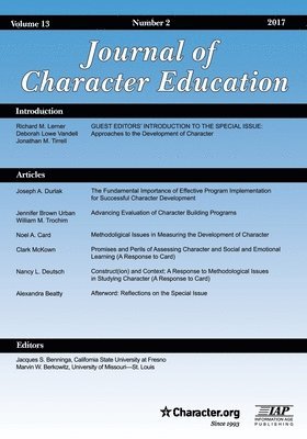 bokomslag Journal of Character Education, Volume 3, Issue 2, 2017