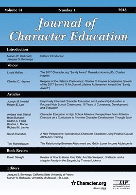 bokomslag Journal of Character Education Vol 14 Issue 1 2018