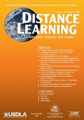 Michael Simonson, Charles Schlosser, Reggie Smith - Distance Learning Vol 15 Issue 2, Häftad