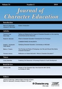 bokomslag Journal of Character Education Volume 14 Issue 2 2018