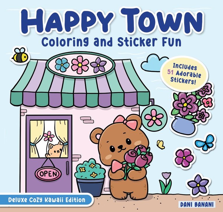 Happy Town Coloring and Sticker Fun
