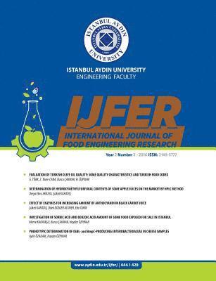 Istanbul Aydin University Engineering Faculty International Journal of Food Engineering Research: (Ijfer