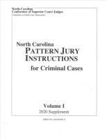 bokomslag June 2020 Supplement to North Carolina Pattern Jury Instructions for Criminal Cases