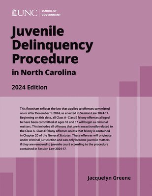 Jacquelyn Greene - Juvenile Delinquency Procedure in North Carolina: 2024 Edition, Häftad