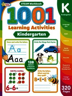 Sequoia Children's Publishing - Active Minds 1001 Kindergarten Learning Activities: A Steam Workbook, Häftad
