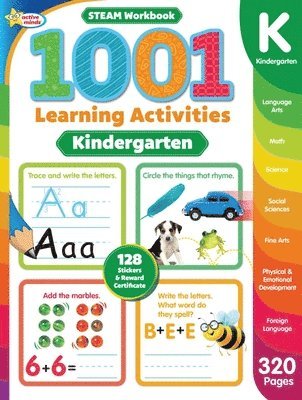 bokomslag Active Minds 1001 Kindergarten Learning Activities: A Steam Workbook