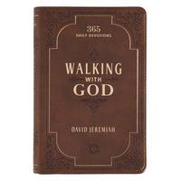bokomslag Walking with God Devotional - Brown Faux Leather Daily Devotional for Men & Women 365 Daily Devotions