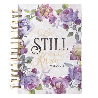 bokomslag Christian Art Gifts Journal W/Scripture Be Still and Know Psalm 46:10 Bible Verse Purple Rose 192 Ruled Pages, Large Hardcover Notebook, Wire Bound