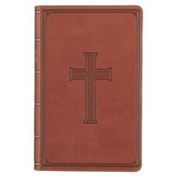 bokomslag KJV Holy Bible, Giant Print Standard Size Faux Leather Red Letter Edition - Ribbon Marker, King James Version, Brown