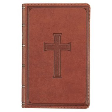 bokomslag KJV Holy Bible, Giant Print Standard Size Faux Leather Red Letter Edition - Ribbon Marker, King James Version, Brown