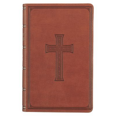 KJV Holy Bible, Giant Print Standard Size Faux Leather Red Letter Edition - Ribbon Marker, King James Version, Brown 1